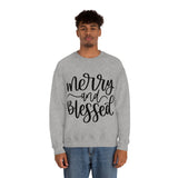 Merry and Blessed Unisex Crewneck Sweatshirt! Winter Vibes! FreckledFoxCompany