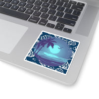 Midnight Blue Beach Vinyl Sticker! FreckledFoxCompany