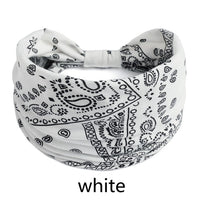 New Boho Flower Print Wide Headbands Vintage Knot Elastic Turban Headwrap for Women Girls Cotton Soft Bandana Hair Accessories FreckledFoxCompany