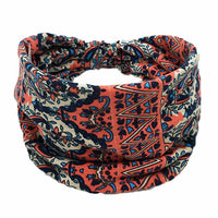 New Boho Flower Print Wide Headbands Vintage Knot Elastic Turban Headwrap for Women Girls Cotton Soft Bandana Hair Accessories FreckledFoxCompany