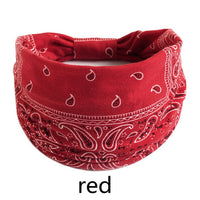 New Boho Flower Print Wide Headbands Vintage Knot Elastic Turban Headwrap for Women Girls Cotton Soft Bandana Hair Accessories FreckledFoxCompany