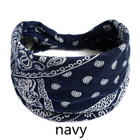 New Boho Flower Print Wide Headbands Vintage Knot Elastic Turban Headwrap for Women Girls Cotton Soft Bandana Hair Accessories FreckledFoxCompany