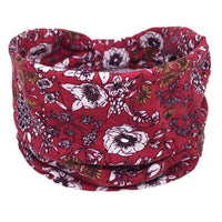 New Boho Flower Print Wide Headbands Vintage Knot Elastic Turban Headwrap for Women Girls Cotton Soft Bandana Hair Accessories FreckledFoxCompany