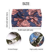 New Boho Flower Print Wide Headbands Vintage Knot Elastic Turban Headwrap for Women Girls Cotton Soft Bandana Hair Accessories FreckledFoxCompany