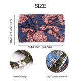 New Boho Flower Print Wide Headbands Vintage Knot Elastic Turban Headwrap for Women Girls Cotton Soft Bandana Hair Accessories FreckledFoxCompany