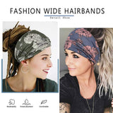 New Boho Flower Print Wide Headbands Vintage Knot Elastic Turban Headwrap for Women Girls Cotton Soft Bandana Hair Accessories FreckledFoxCompany