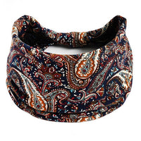 New Boho Flower Print Wide Headbands Vintage Knot Elastic Turban Headwrap for Women Girls Cotton Soft Bandana Hair Accessories FreckledFoxCompany