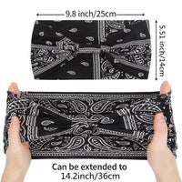 New Boho Flower Print Wide Headbands Vintage Knot Elastic Turban Headwrap for Women Girls Cotton Soft Bandana Hair Accessories FreckledFoxCompany