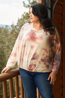 Plus Size Cream Bleached Tie-dye Long Sleeve Sweatshirt! FreckledFoxCompany