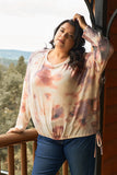 Plus Size Cream Bleached Tie-dye Long Sleeve Sweatshirt! FreckledFoxCompany