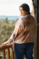 Plus Size Cream Bleached Tie-dye Long Sleeve Sweatshirt! FreckledFoxCompany