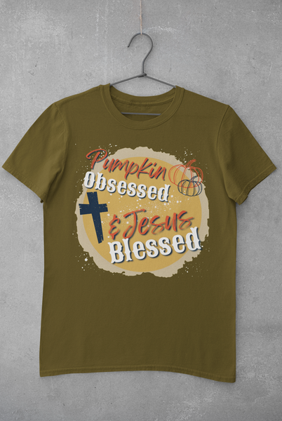 Pumpkin Obsessed and Jesus Blessed Unisex Graphic Tees! Fall Vibes! FreckledFoxCompany