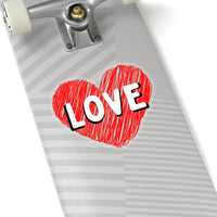 Red Love Scribble Heart Vinyl Sticker! FreckledFoxCompany