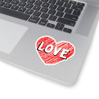 Red Love Scribble Heart Vinyl Sticker! FreckledFoxCompany