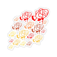 Red Ombre Fish Vinyl Sticker! FreckledFoxCompany