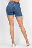 Ripped Five-pocket Mini Denim Shorts FreckledFoxCompany