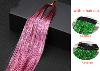 Sparkle Shiny Hair Tinsel Rainbow Silk Hair Extensions! Hair Accessories!