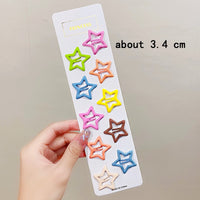 10pcs/set Cute Colorful Star Waterdrop Shape Hair Clips! Hair Accessories!