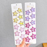 10pcs/set Cute Colorful Star Waterdrop Shape Hair Clips! Hair Accessories!