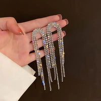 New Luxury Rhinestone Crystal Long Tassel Earrings!