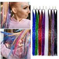 Sparkle Shiny Hair Tinsel Rainbow Silk Hair Extensions! Hair Accessories!