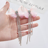 New Luxury Rhinestone Crystal Long Tassel Earrings!