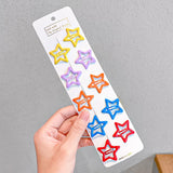 10pcs/set Cute Colorful Star Waterdrop Shape Hair Clips! Hair Accessories!