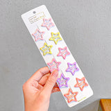 10pcs/set Cute Colorful Star Waterdrop Shape Hair Clips! Hair Accessories!