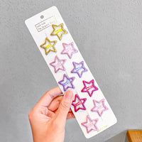 10pcs/set Cute Colorful Star Waterdrop Shape Hair Clips! Hair Accessories!