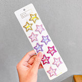 10pcs/set Cute Colorful Star Waterdrop Shape Hair Clips! Hair Accessories!