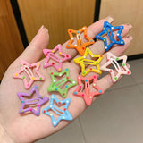 10pcs/set Cute Colorful Star Waterdrop Shape Hair Clips! Hair Accessories!