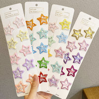 10pcs/set Cute Colorful Star Waterdrop Shape Hair Clips! Hair Accessories!