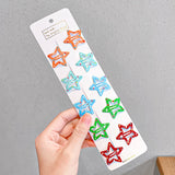 10pcs/set Cute Colorful Star Waterdrop Shape Hair Clips! Hair Accessories!