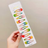 10pcs/set Cute Colorful Star Waterdrop Shape Hair Clips! Hair Accessories!