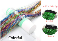 Sparkle Shiny Hair Tinsel Rainbow Silk Hair Extensions! Hair Accessories!