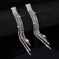 New Luxury Rhinestone Crystal Long Tassel Earrings!