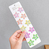 10pcs/set Cute Colorful Star Waterdrop Shape Hair Clips! Hair Accessories!