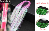 Sparkle Shiny Hair Tinsel Rainbow Silk Hair Extensions! Hair Accessories!