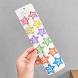 10pcs/set Cute Colorful Star Waterdrop Shape Hair Clips! Hair Accessories!