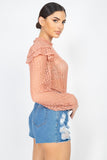 Sheer Crochet Lace Ruffled Top FreckledFoxCompany