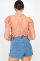 Sheer Crochet Lace Ruffled Top FreckledFoxCompany