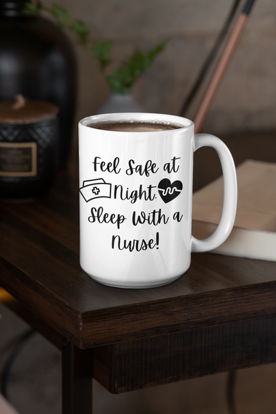 Sleep With A Nurse Ceramic Mug 15oz! Novelty Mugs, Coffee Gifts! FreckledFoxCompany