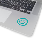 Smile More Aqua Blue Vinyl Sticker! FreckledFoxCompany