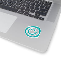 Smile More Aqua Blue Vinyl Sticker! FreckledFoxCompany