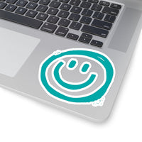 Smile More Aqua Blue Vinyl Sticker! FreckledFoxCompany