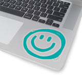 Smile More Aqua Blue Vinyl Sticker! FreckledFoxCompany