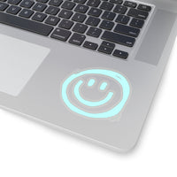 Smile More Light Blue Vinyl Sticker! FreckledFoxCompany