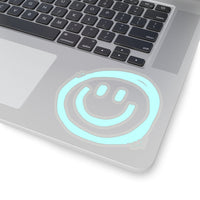 Smile More Light Blue Vinyl Sticker! FreckledFoxCompany