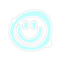 Smile More Light Blue Vinyl Sticker! FreckledFoxCompany