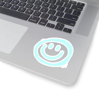 Smile More Light Blue Vinyl Sticker! FreckledFoxCompany